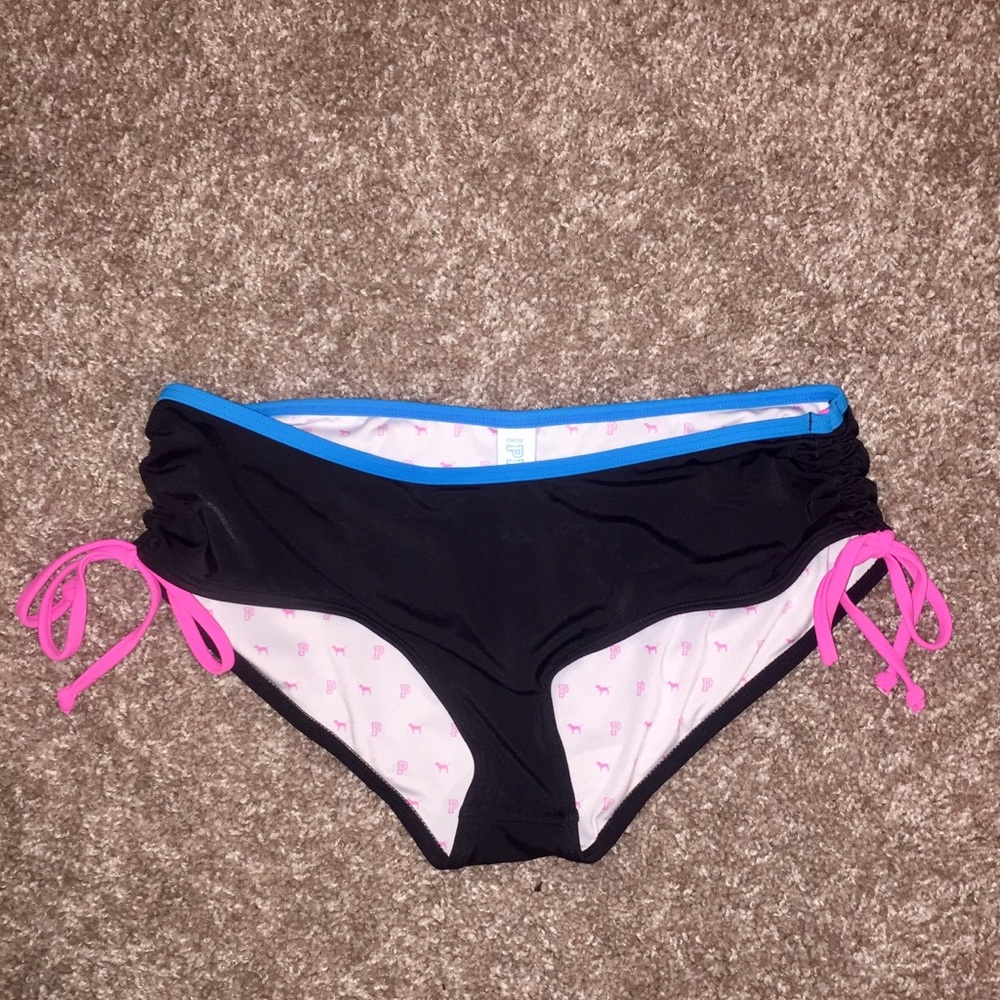 VS black, turquoise & pink string tie bikini